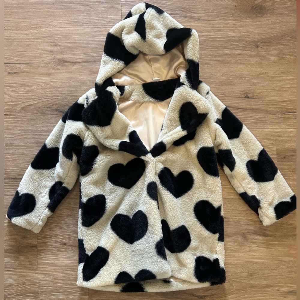SHEIN girls faux fur coat